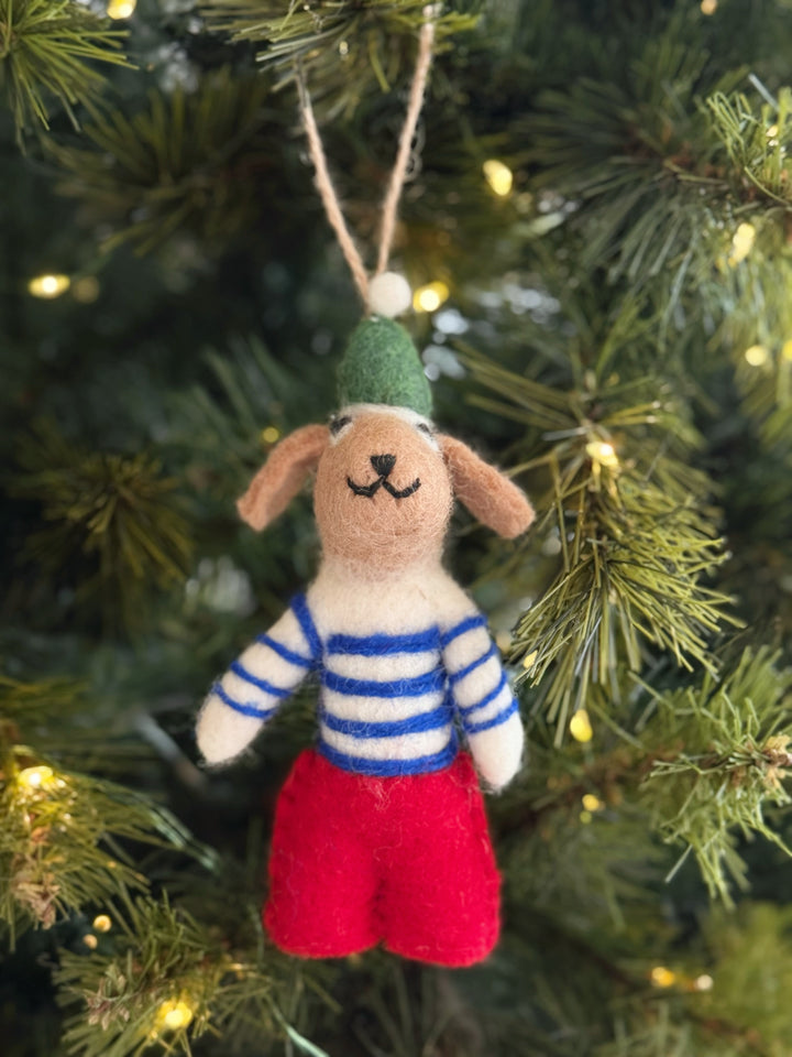 Jolly Sailor Pup Felt Ornament