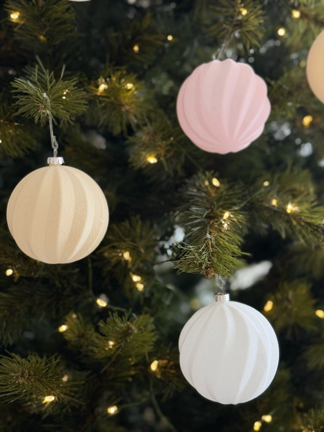Nordic Velvet 8cm Bauble Set - Pastel (set of 12)