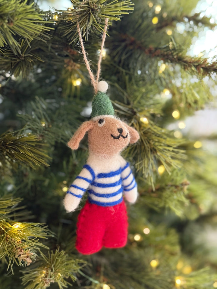 Jolly Sailor Pup Felt Ornament