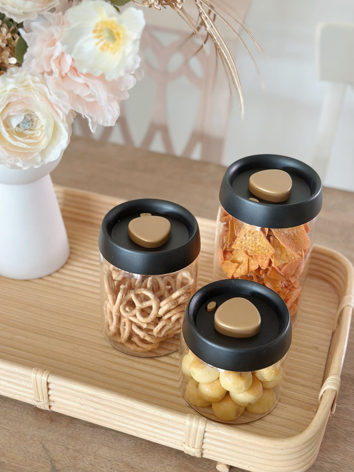 PRE-ORDER (9-15 May): SleekSeal Glass Jar Set - Black Gold (set of 3)
