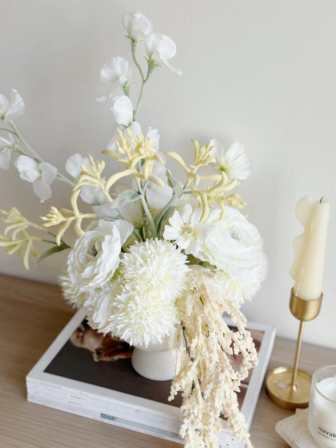 Ethereal Ivory Cascade in the Bowl (2-sided)