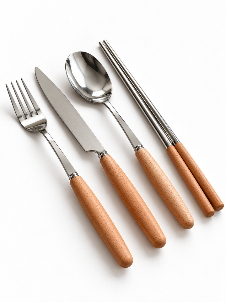 Beechwood Handle Cutlery Set