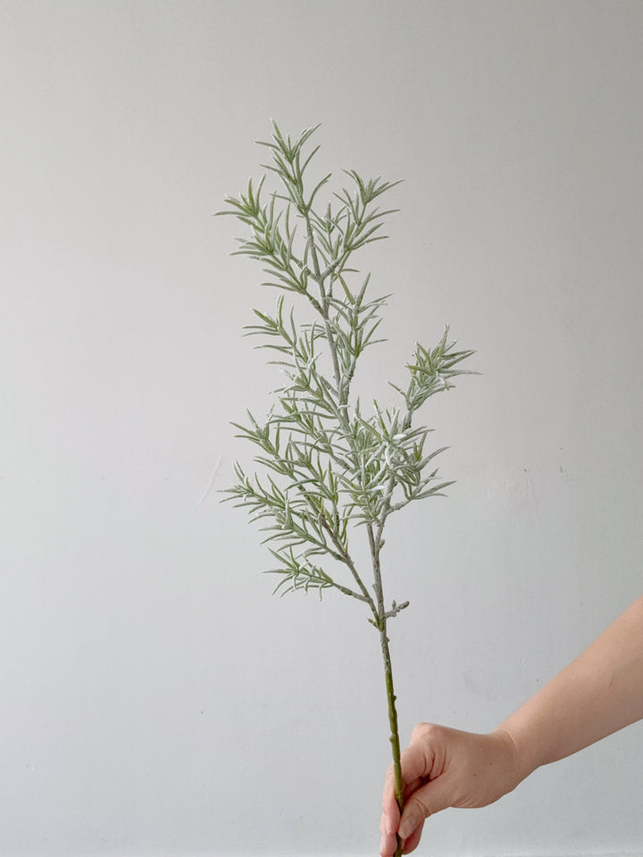 Faux Flocked Rosemary Branch