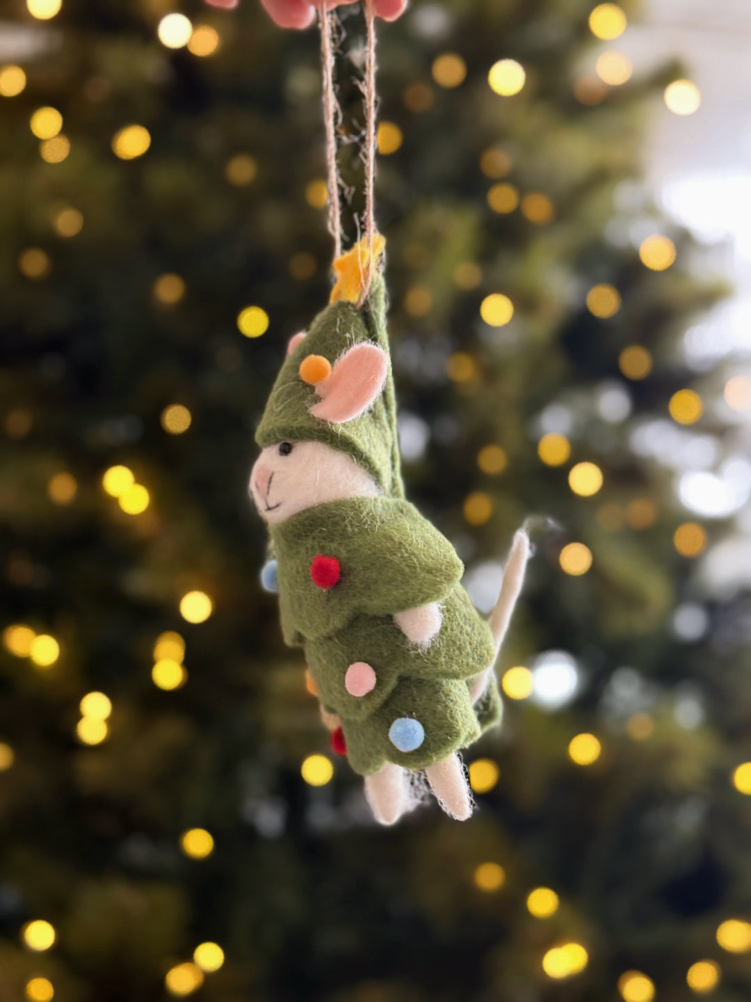 Christmas Tree Mouse Felt Ornament