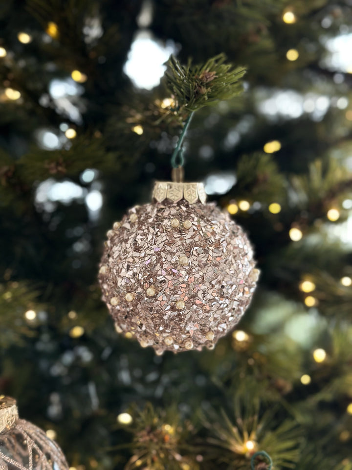 PRE-ORDER (17-21 Oct): Shimmering Champagne Delight 8cm Bauble Set (set of 6)
