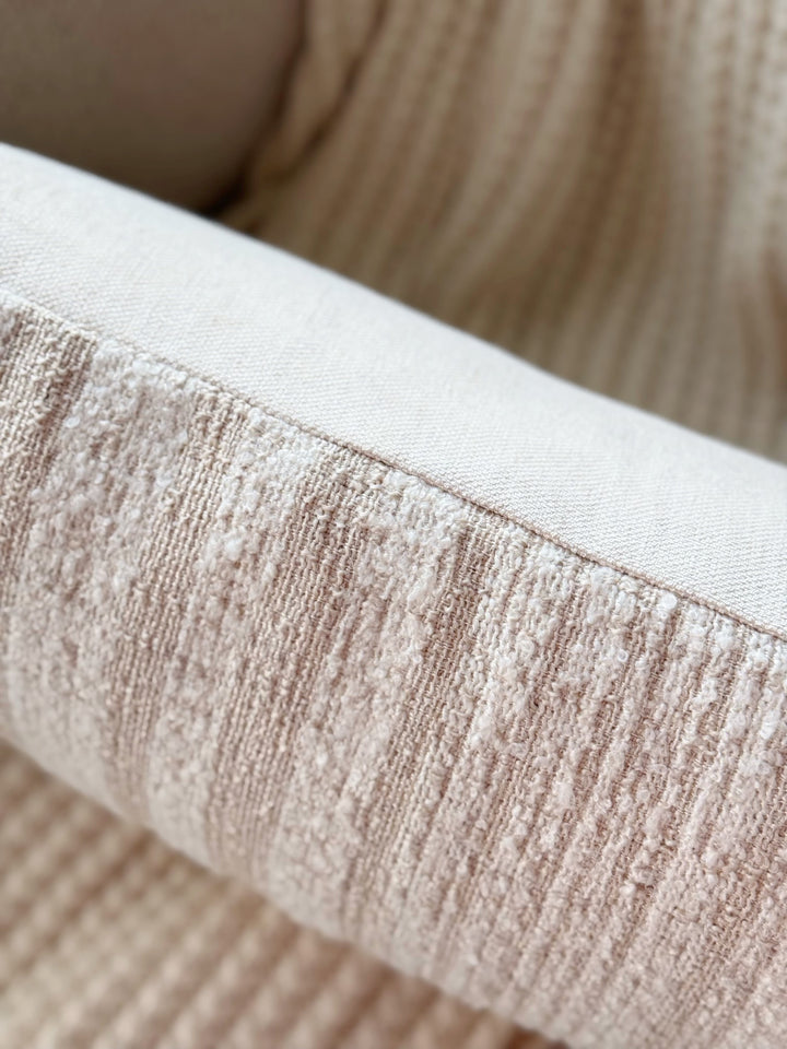 Ivory Fringe Texture Waist Cushion Cover