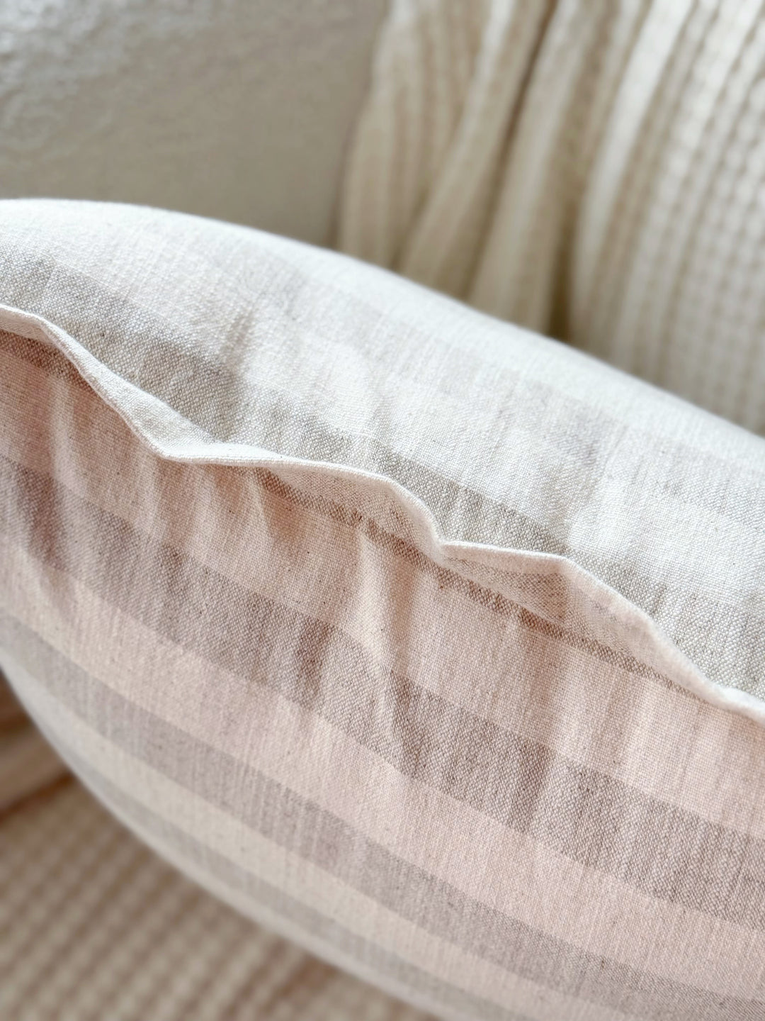 Soft Stripe Flange Cushion Cover