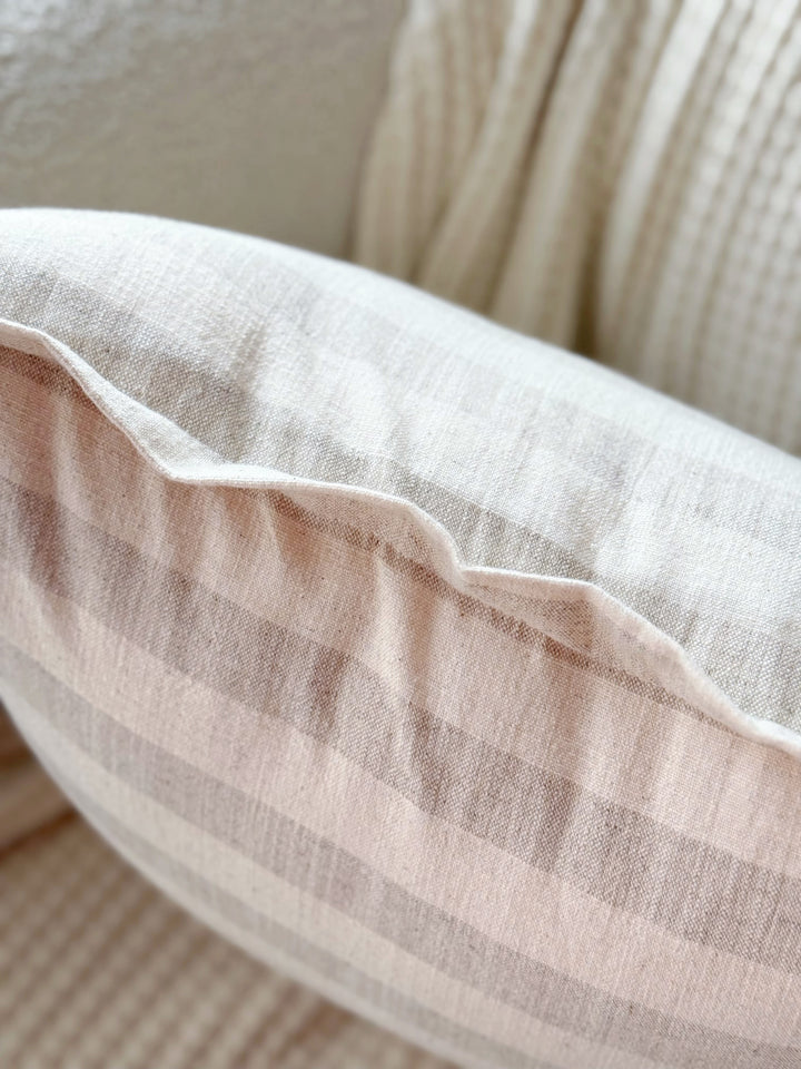 Soft Stripe Flange Cushion Cover