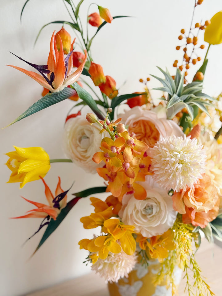 金玉满堂 Opulent Prosperity Arrangement In The Vase (1-sided)