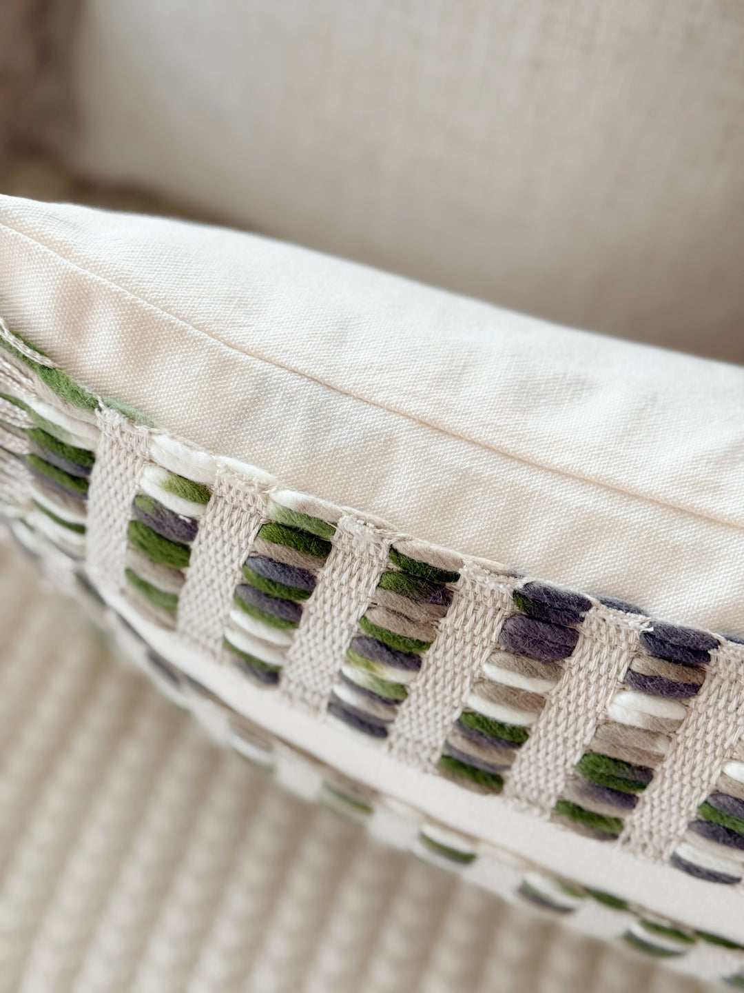 Verdant Loom Fringe Waist Cushion Cover