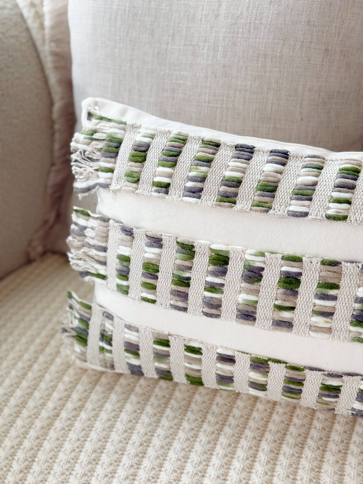 Verdant Loom Fringe Waist Cushion Cover
