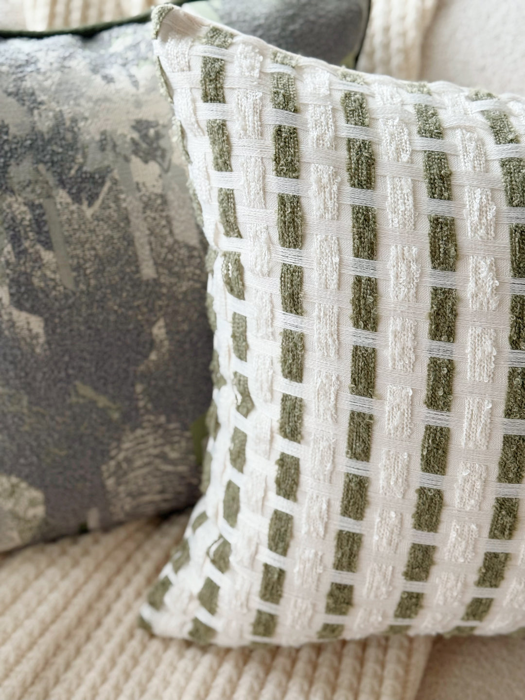 Sage Lattice Cushion Cover