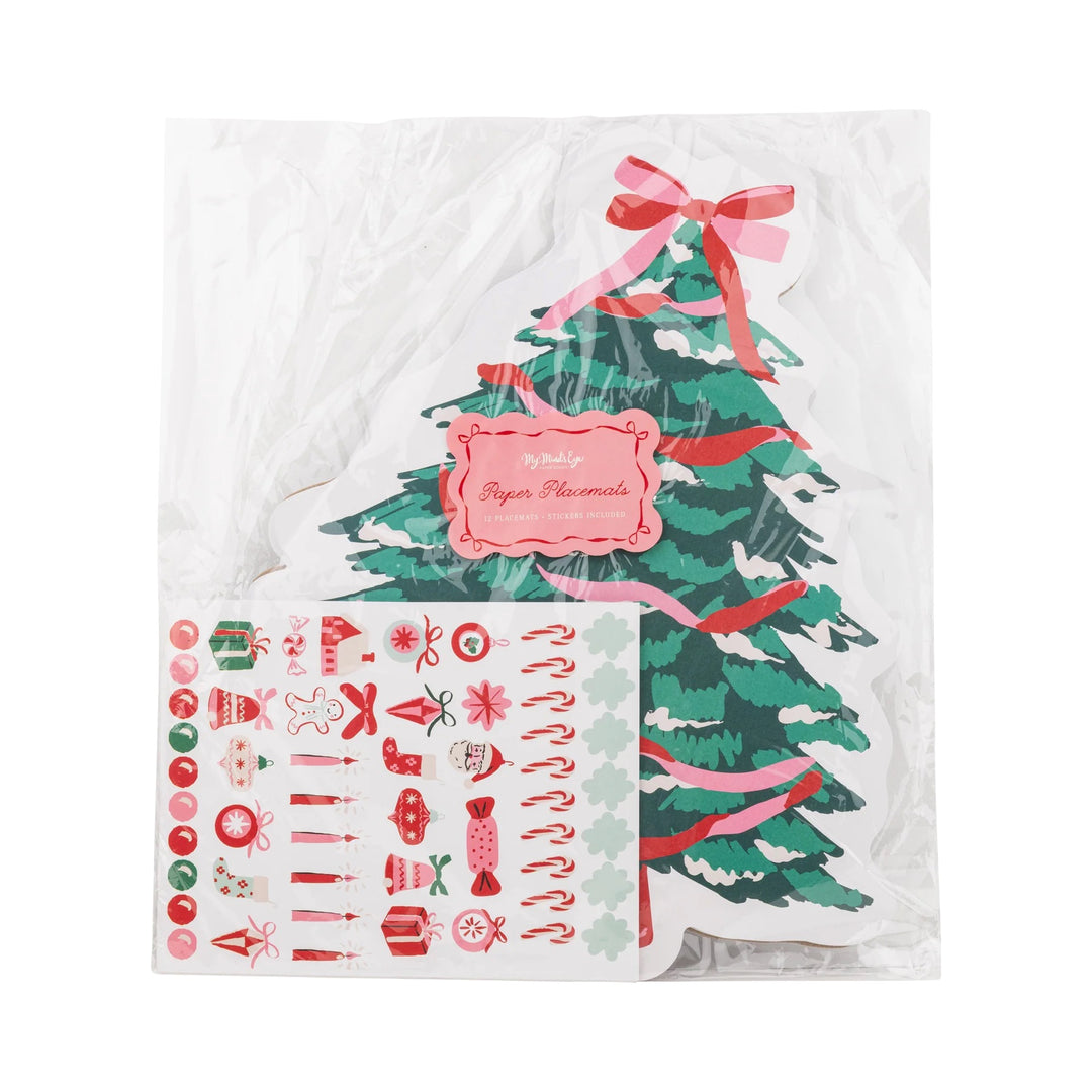 PRE-ORDER (6-8 Oct): Christmas Tree Placemat with Stickers (pack of 12)