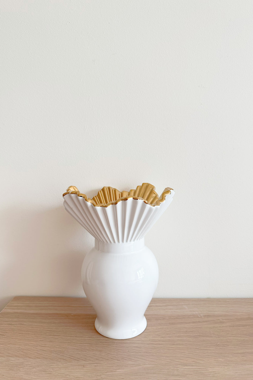 Golden Ruffled Rim Vase