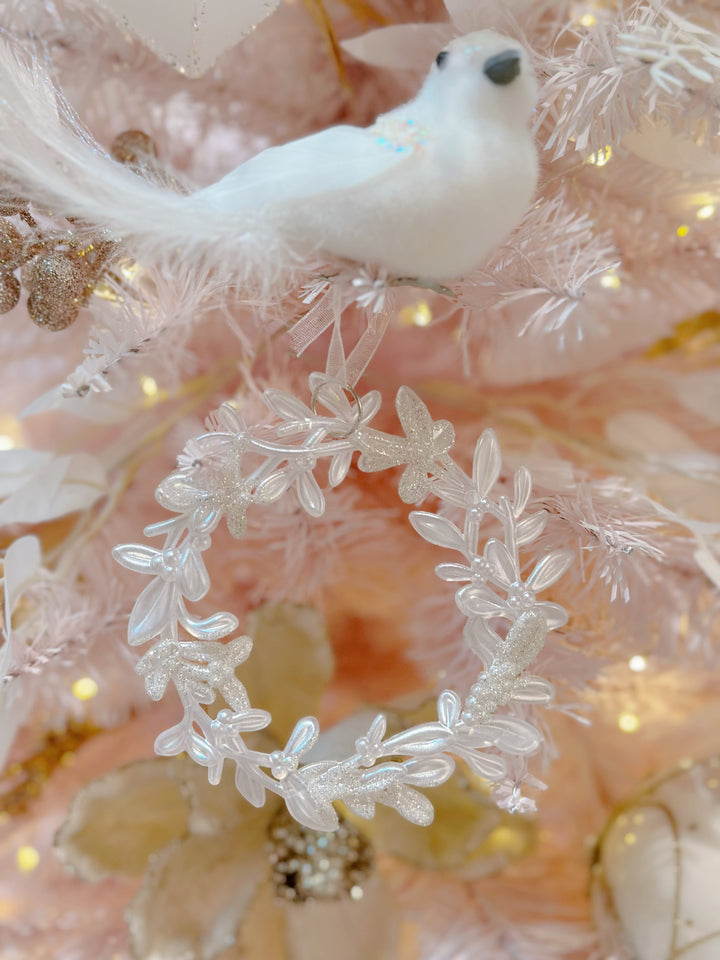 Ethereal Glittery Elegance Wreath Ornament