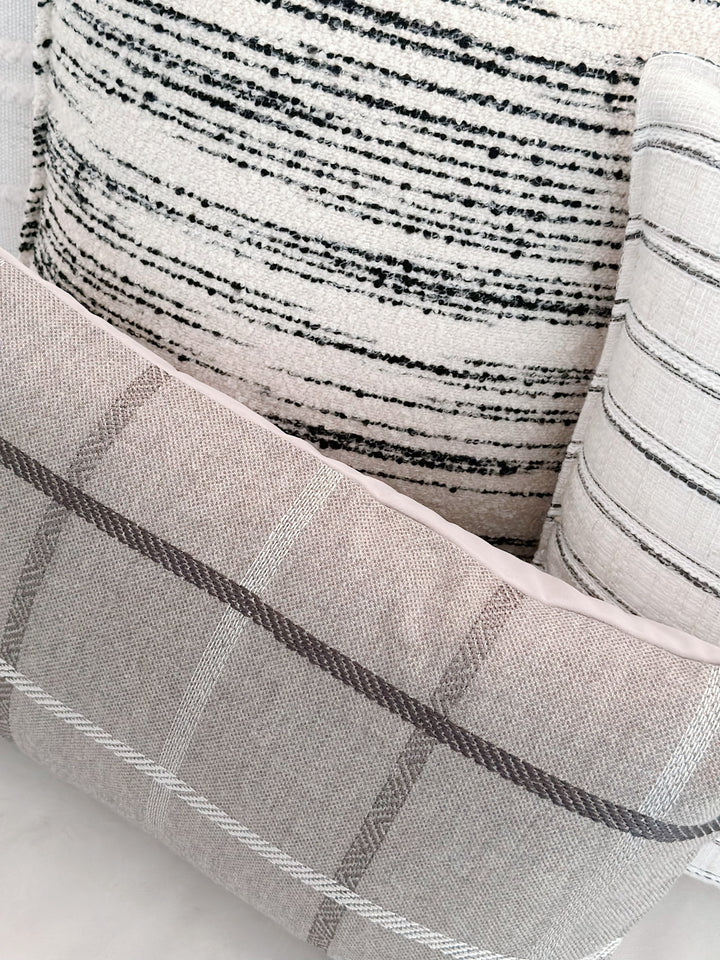 Geometric Warm Grey Waist Cushion Cover