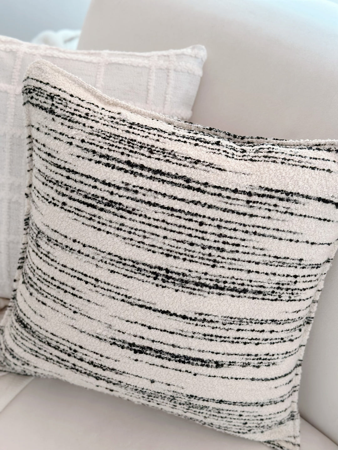 Irregular Black Lines Wool-Blend Cushion Cover