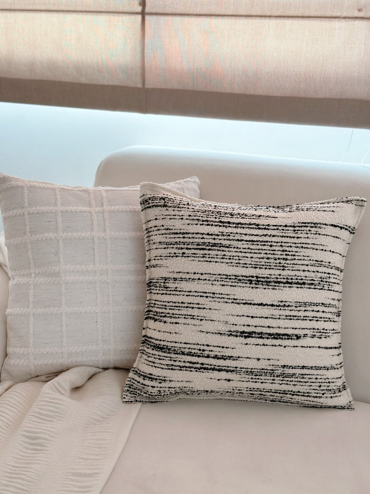 Irregular Black Lines Wool-Blend Cushion Cover