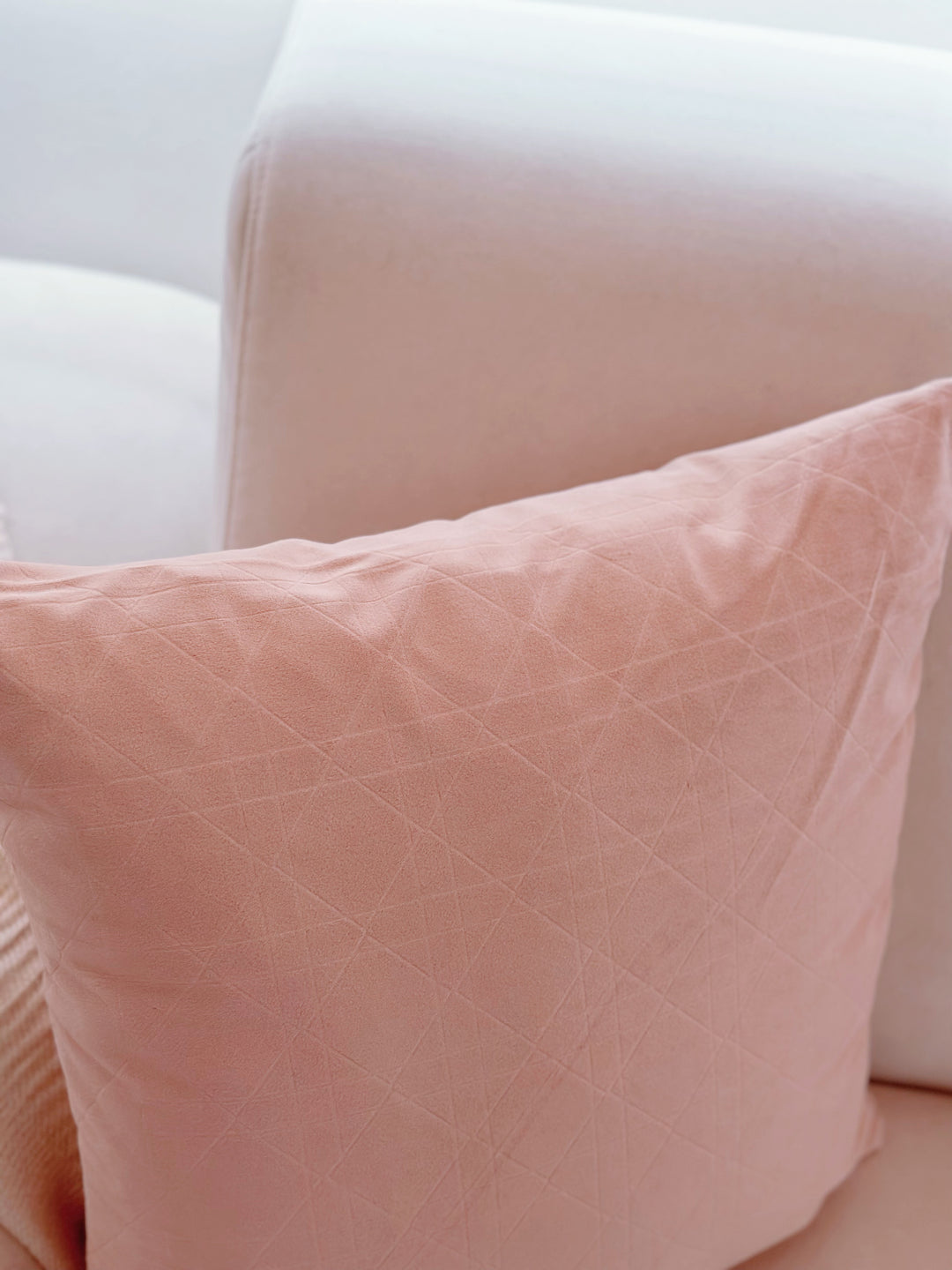 Dusty Pink Geometric Elegance Square Cushion Cover