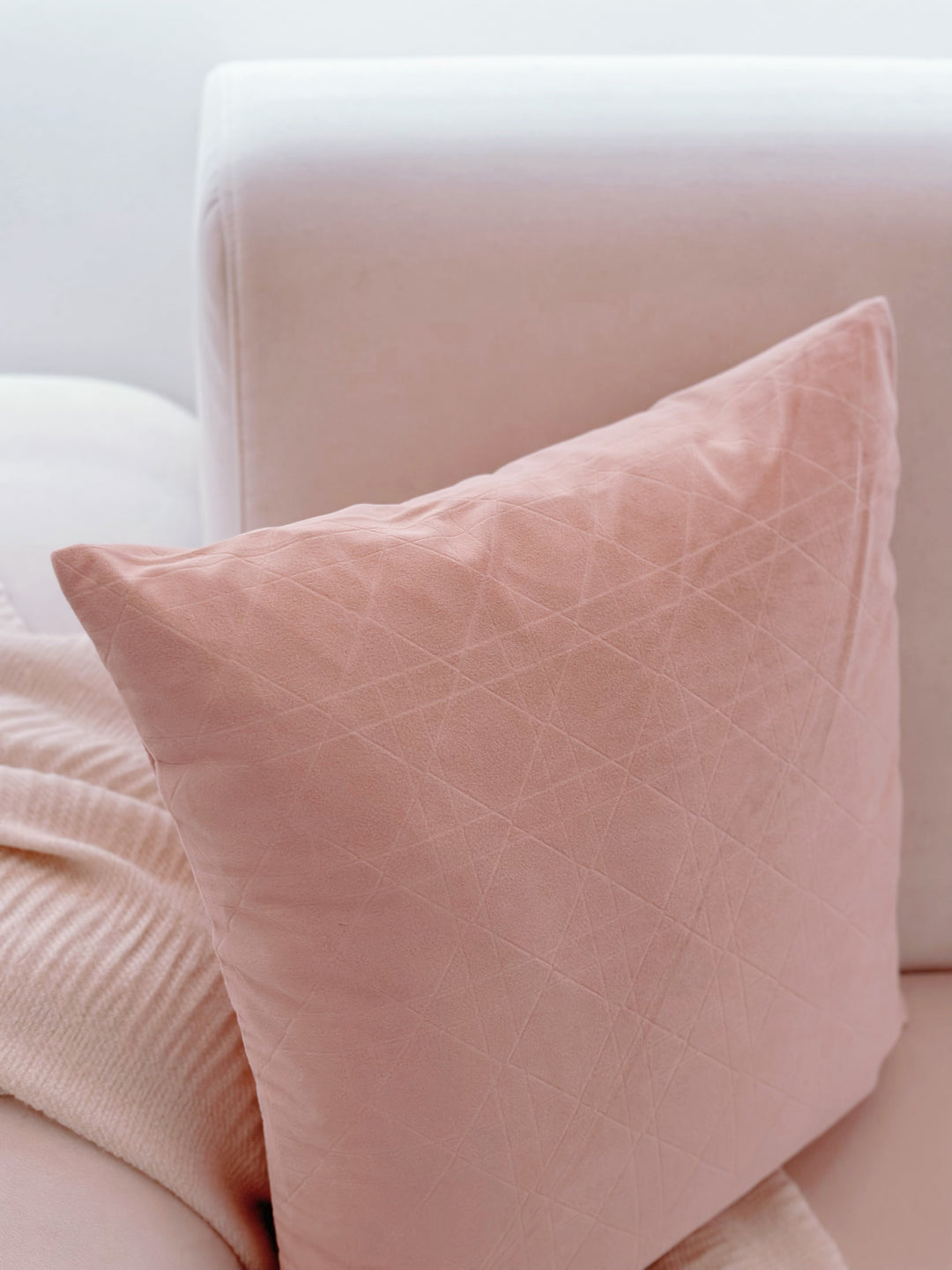 Dusty Pink Geometric Elegance Square Cushion Cover