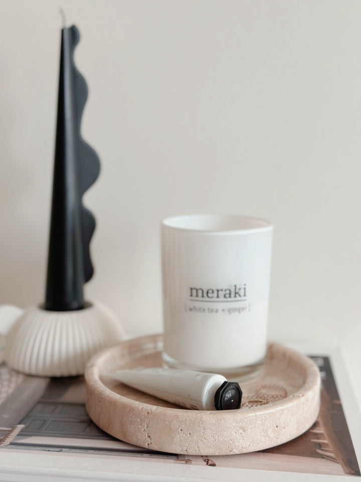 Small Round Travertine Tray