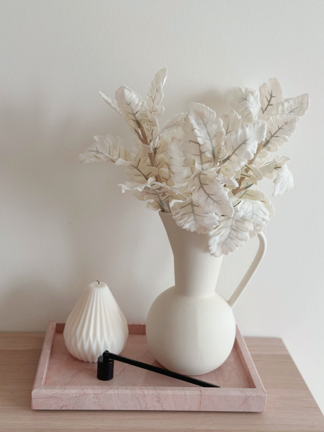 Natural Elegance Matte Porcelain Pitcher Vase - Cream Beige