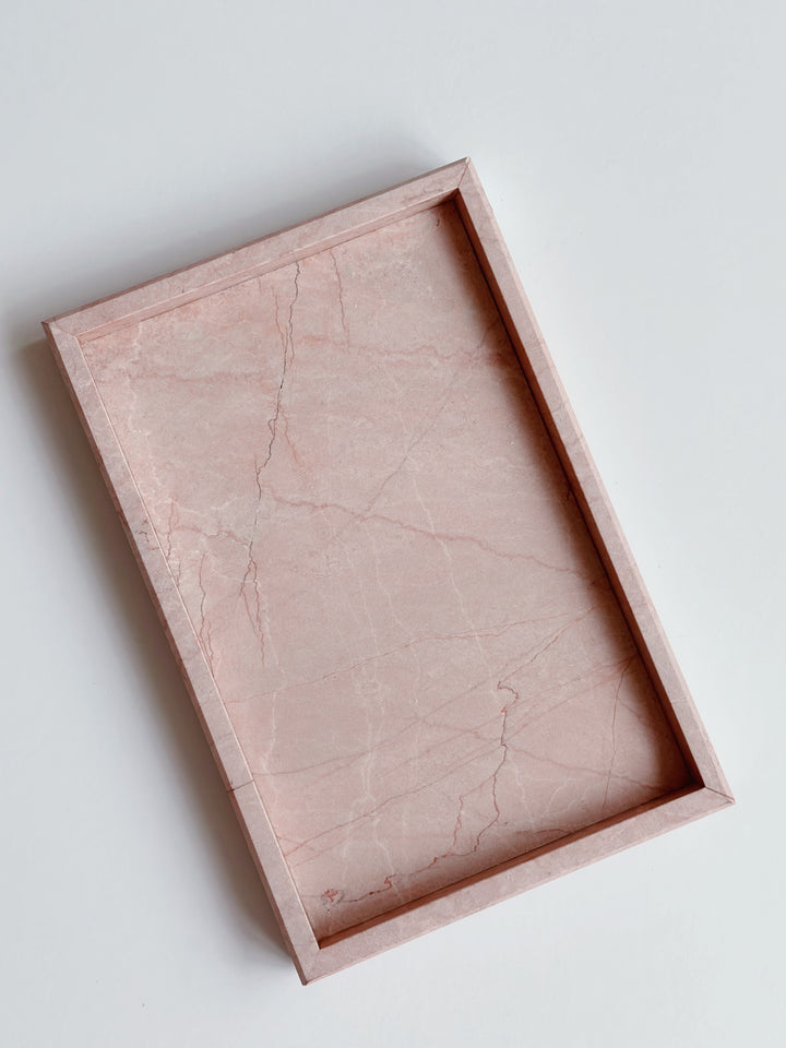 PRE-ORDER (22-28 May): Rectangular Pink Marble Tray