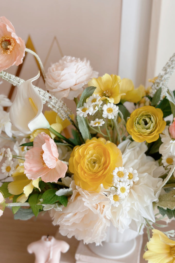 Buttercup Blooms on Pedestal (2 sided)