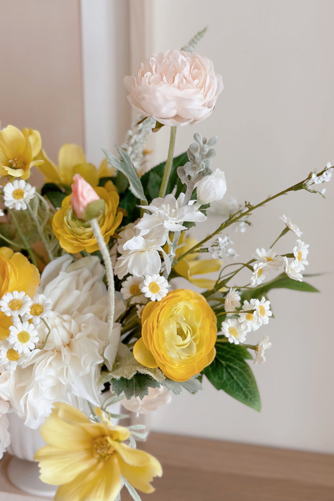 Buttercup Blooms on Pedestal (2 sided)