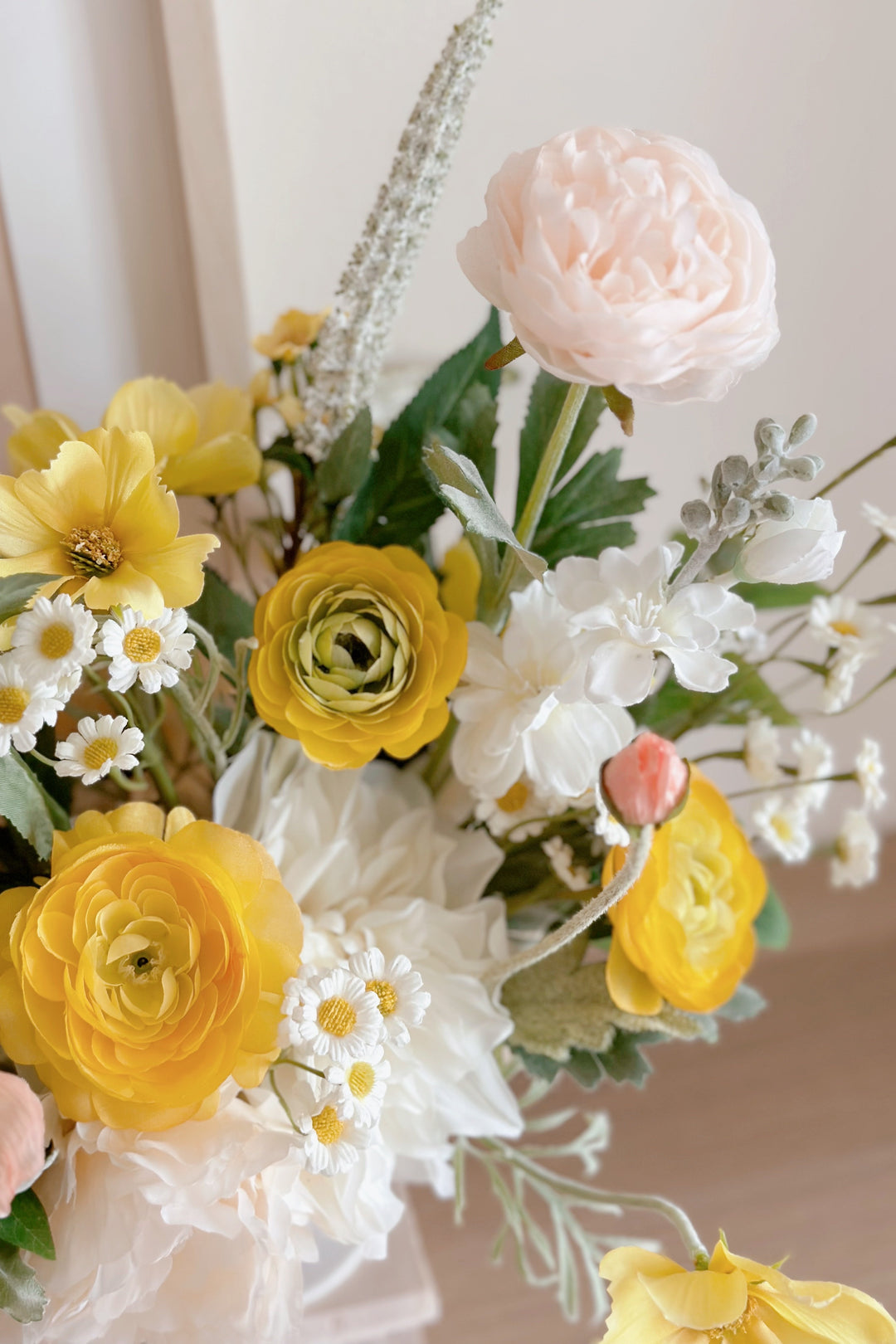 Buttercup Blooms on Pedestal (2 sided)