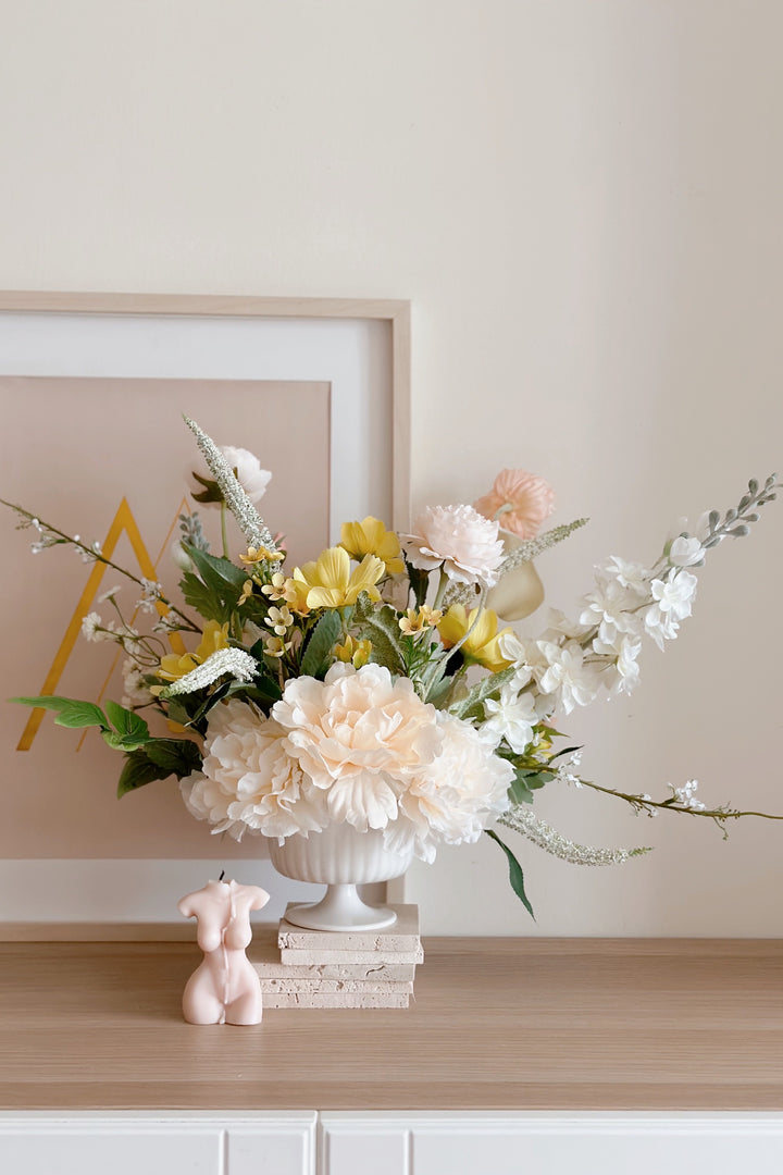 Buttercup Blooms on Pedestal (2 sided)