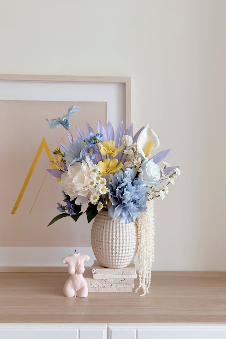 Blue Mist Vase Arrangement (1 sided)