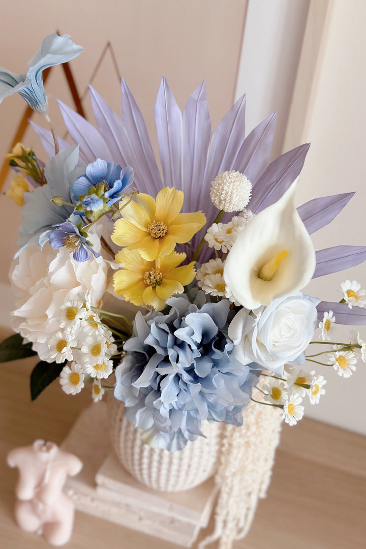 Blue Mist Vase Arrangement (1 sided)