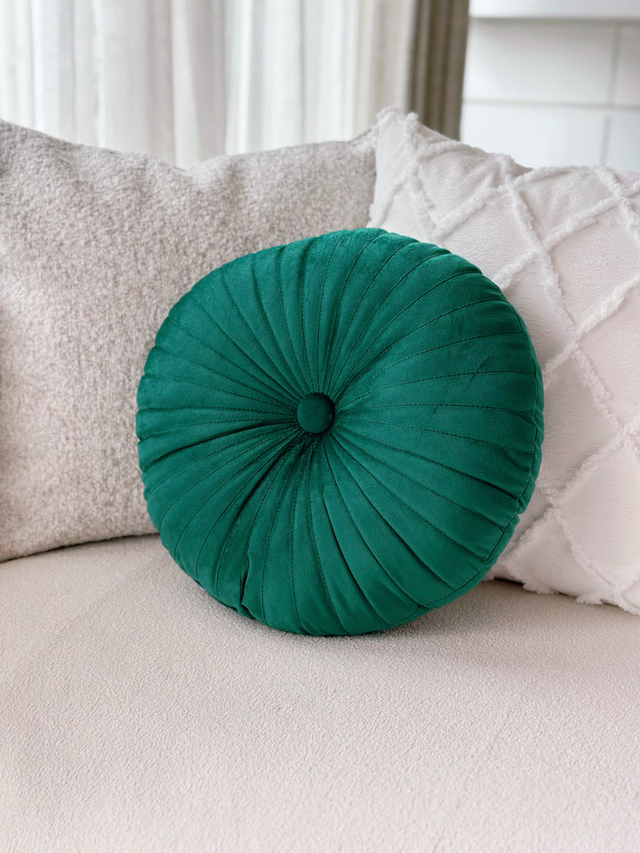 Emerald green Velvet Round Cushion