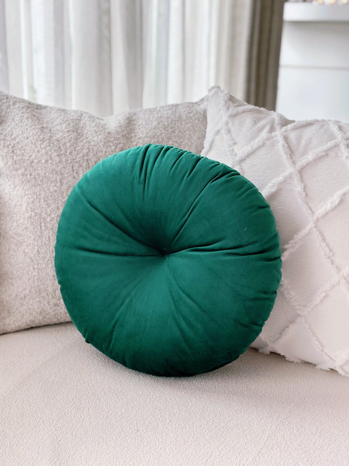 Emerald green Velvet Round Cushion