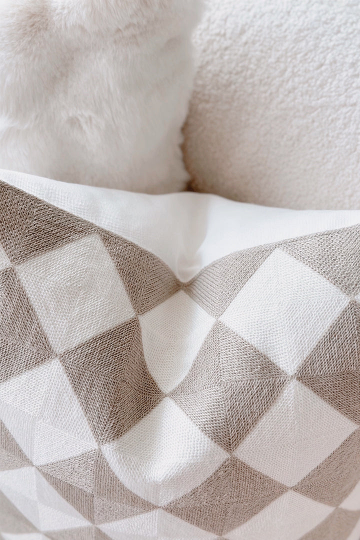 Latte Diamond Pattern Cushion Cover