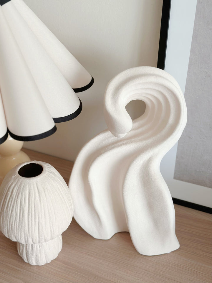 Cream Crest Wave Sculpture