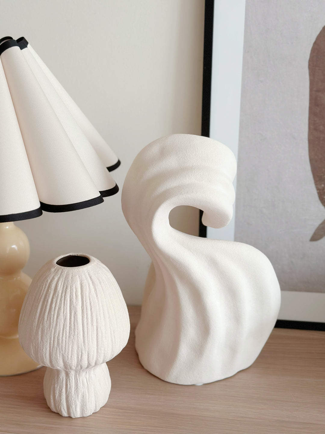 Cream Crest Wave Sculpture
