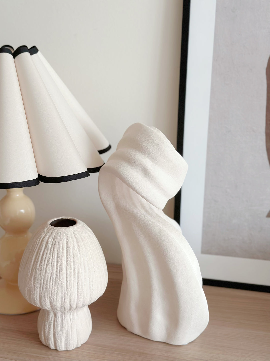 Cream Crest Wave Sculpture