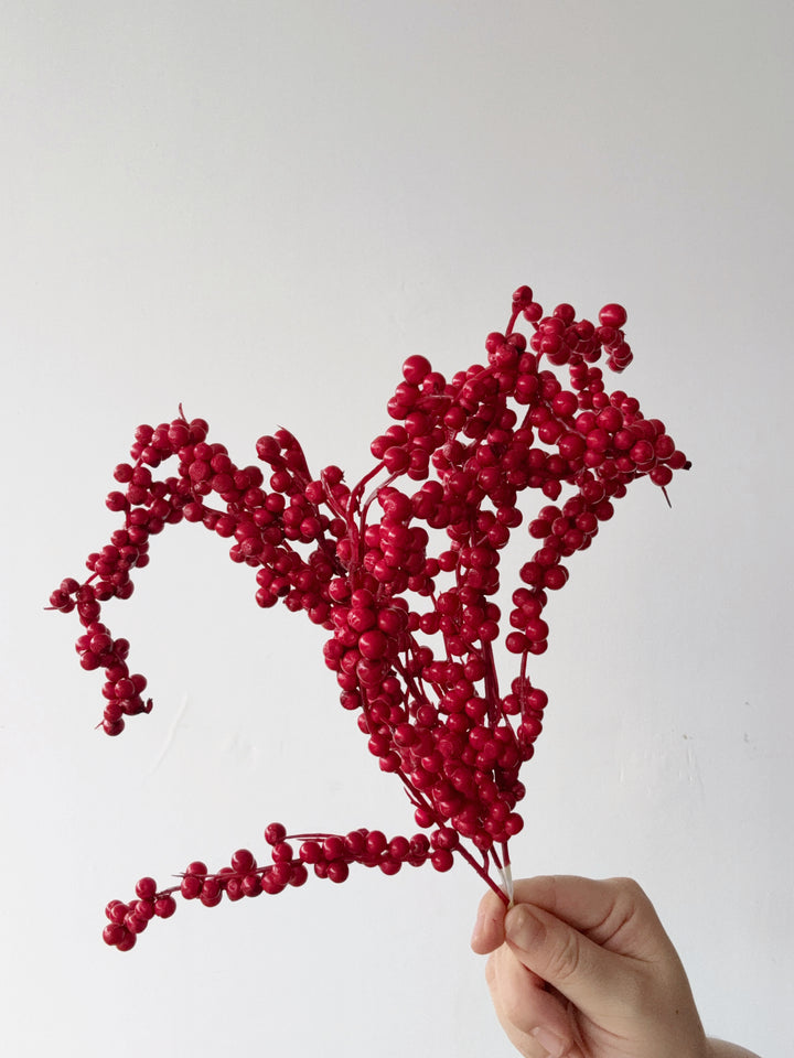 Cherry Red Trailing Berry Branch (Set of 3)