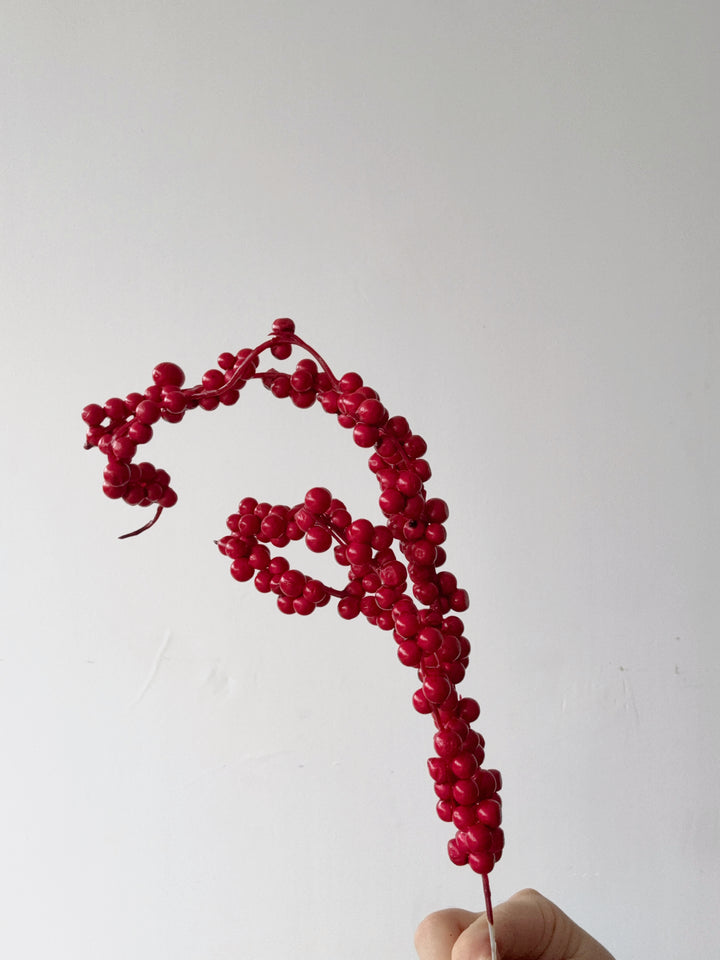 Cherry Red Trailing Berry Branch (Set of 3)