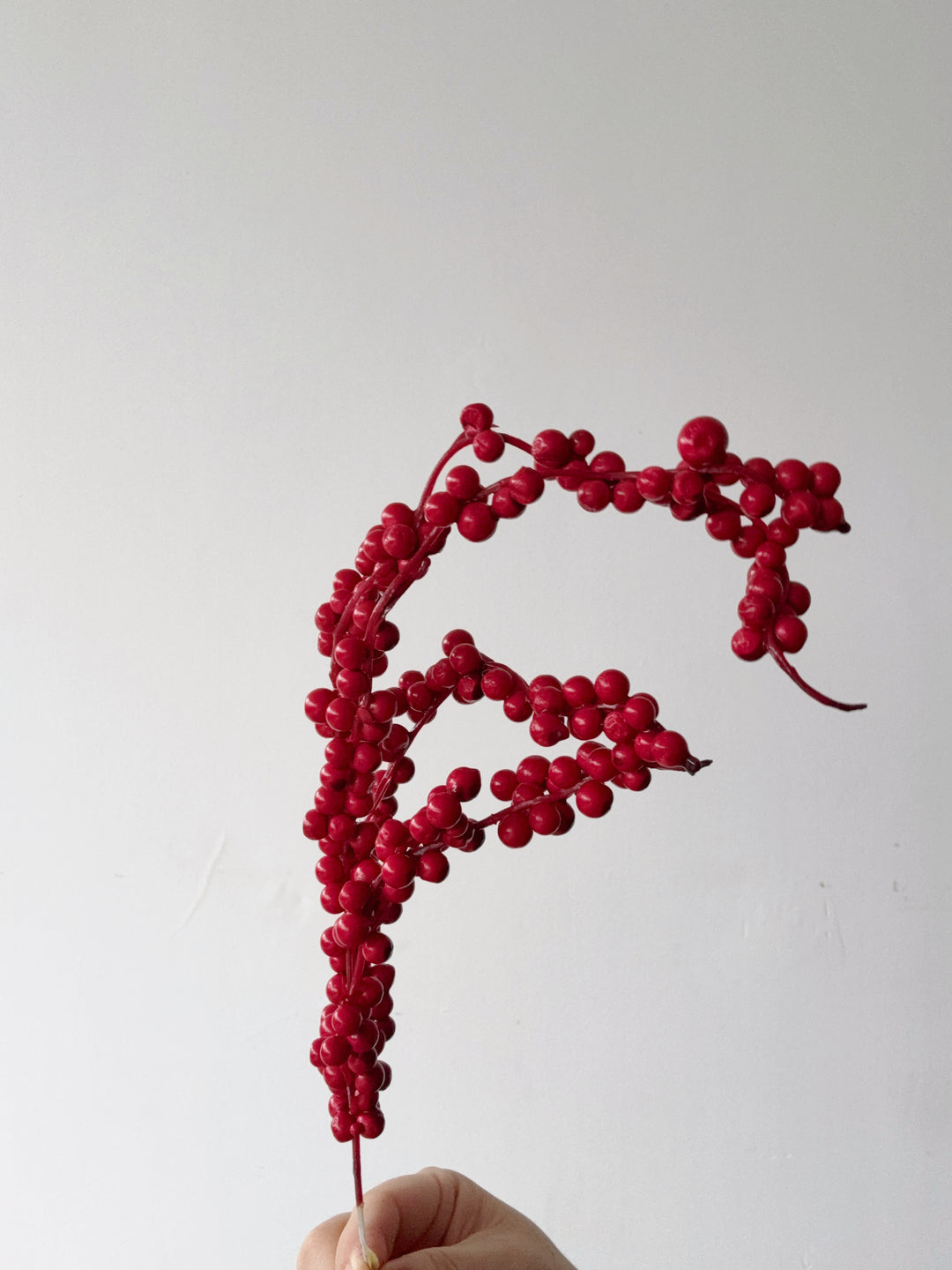 Cherry Red Trailing Berry Branch (Set of 3)