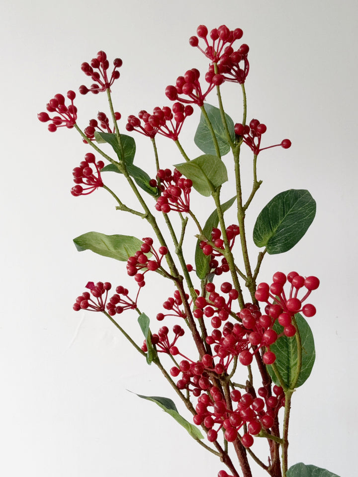 Ruby Red Berry & Leaf Branch