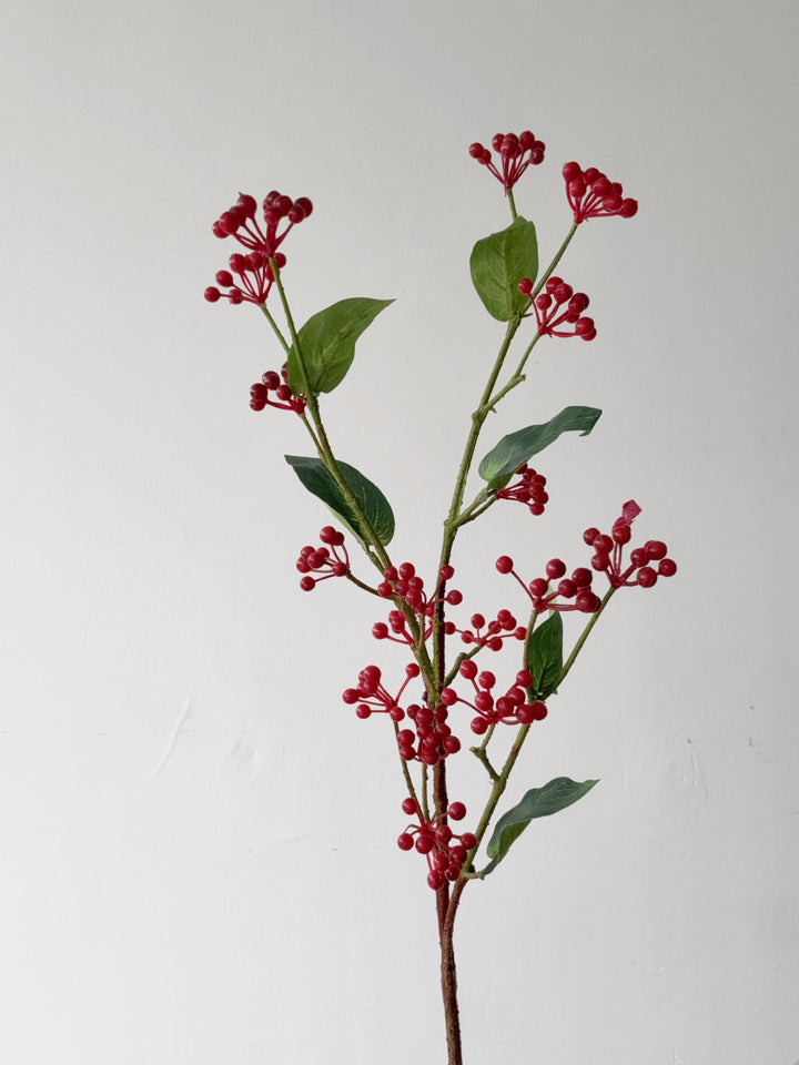 Ruby Red Berry & Leaf Branch