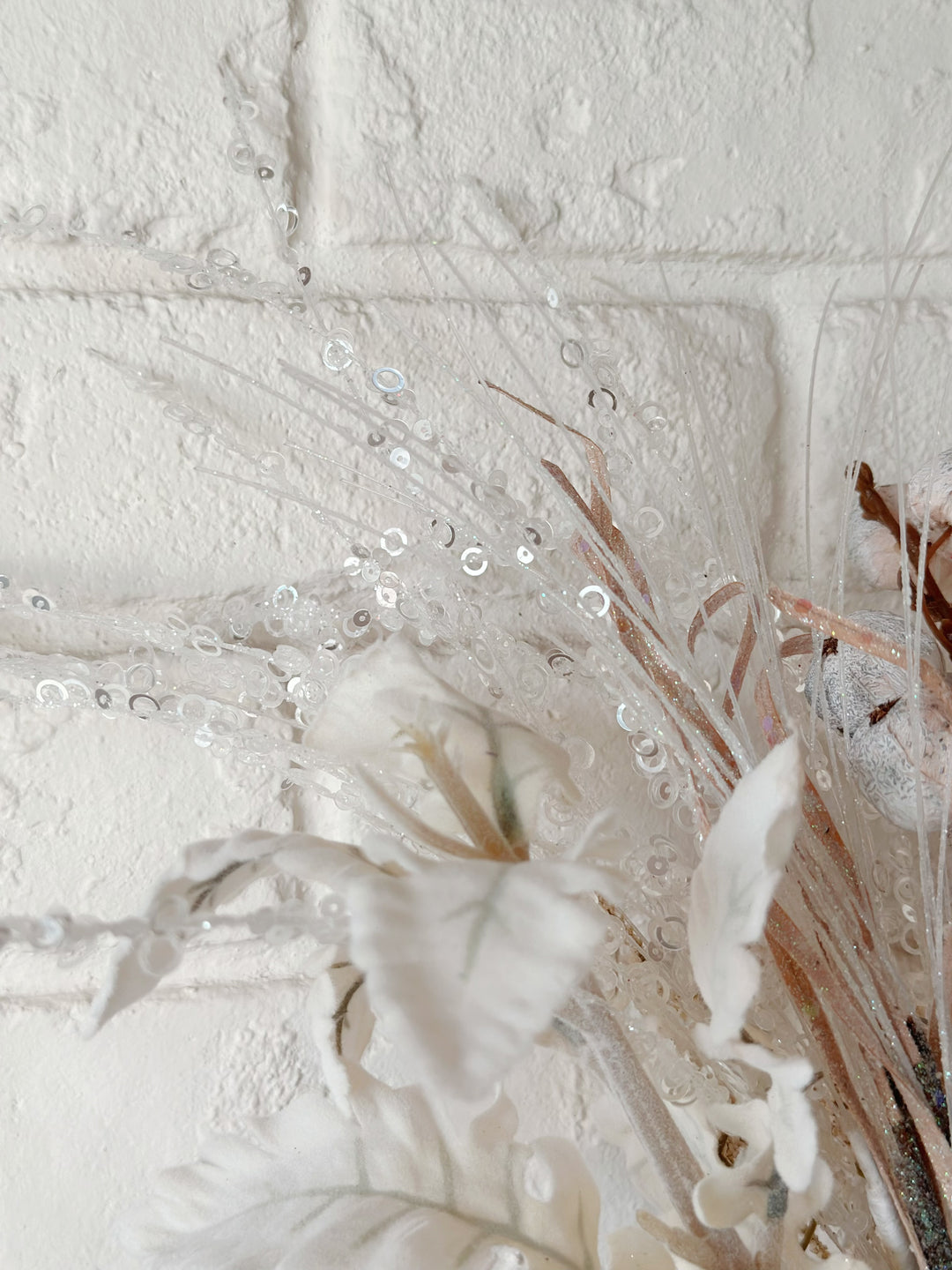 Creamy Winter Bliss: Celestial Holiday Flower Arrangement (1 sided)