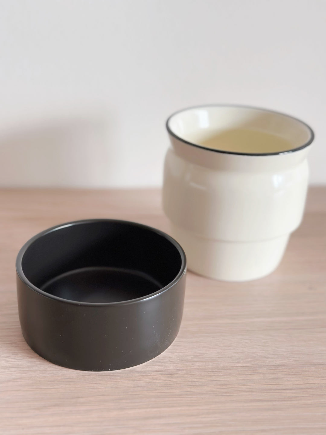 Minimalist Duo-Tone Porcelain Cutlery Jars (2 sizes)