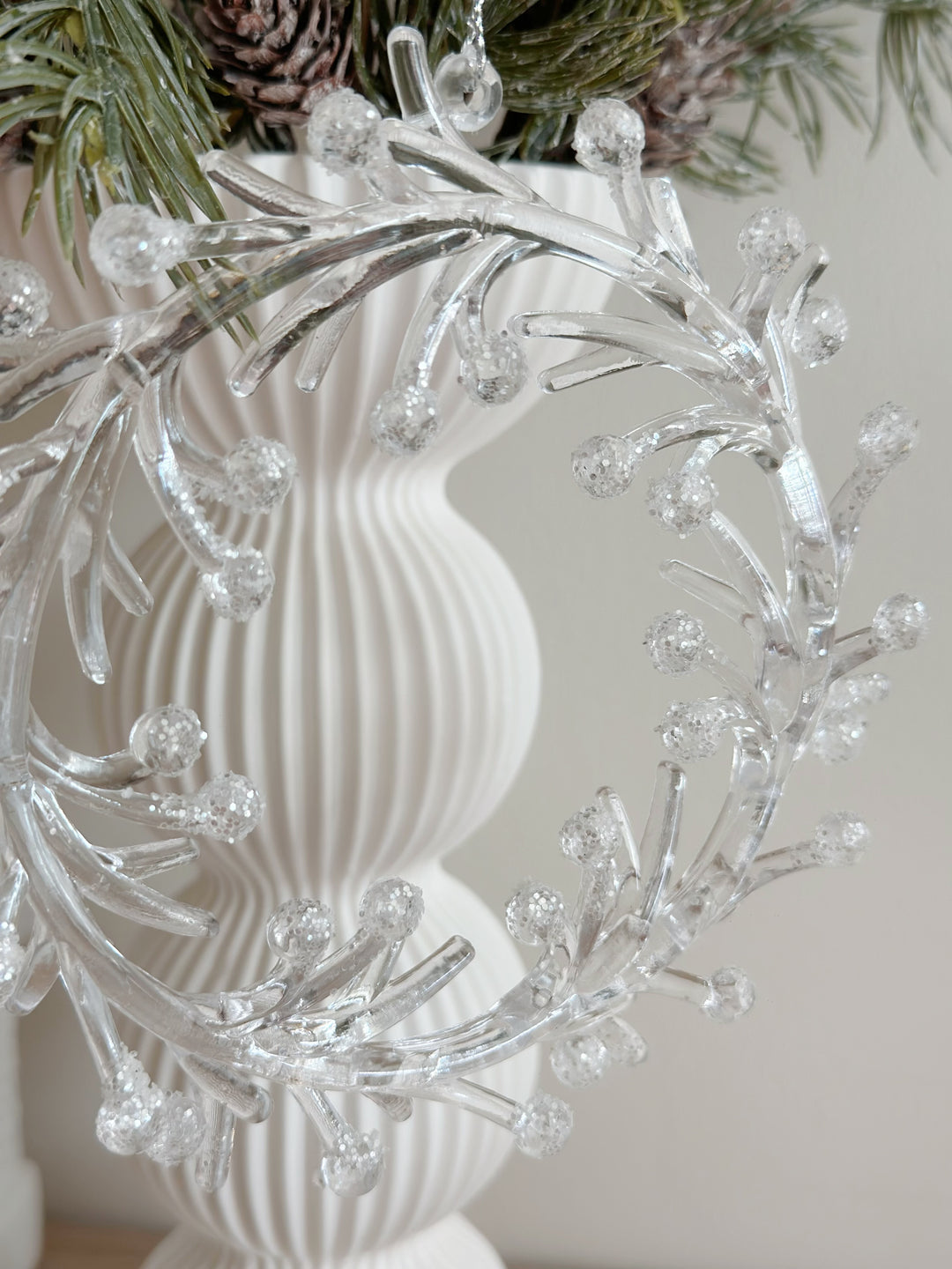 Glittery Clear Wreath Ornament