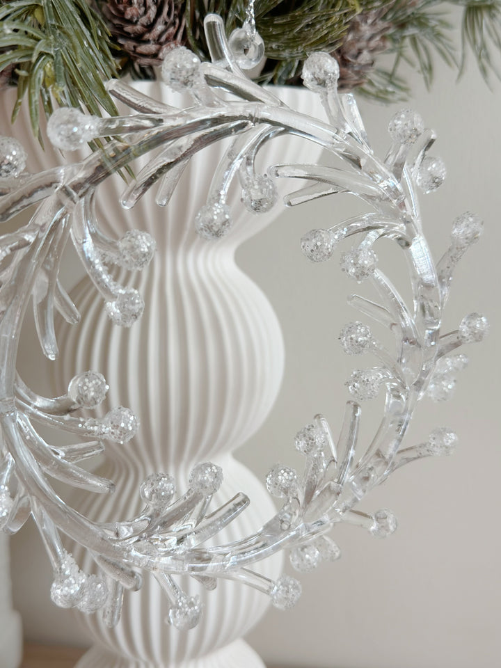 Glittery Clear Wreath Ornament