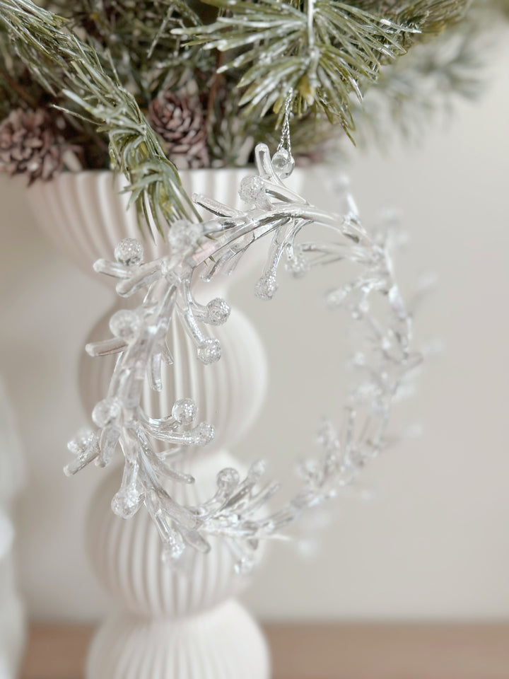 Glittery Clear Wreath Ornament