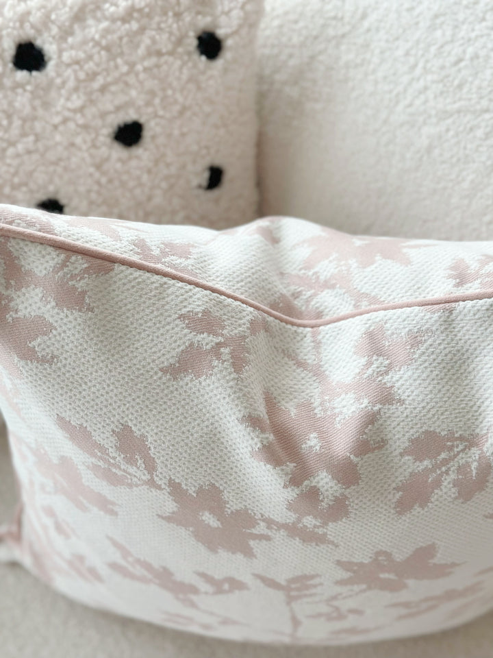 Pink Leaves Cushion Cover